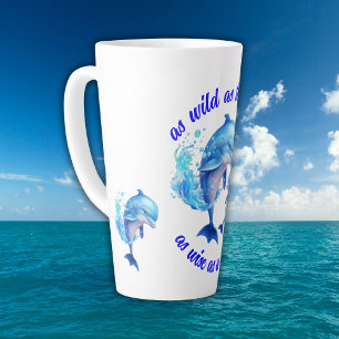 Cute Watercolor Dolphins Quote   Latte Mug