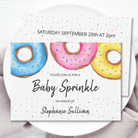 Cute Watercolor Doughnuts Baby Sprinkle Invitation