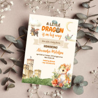 Cute Watercolor Dragon Baby Shower