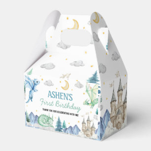 Cute Watercolor Dragon Birthday Favor Box