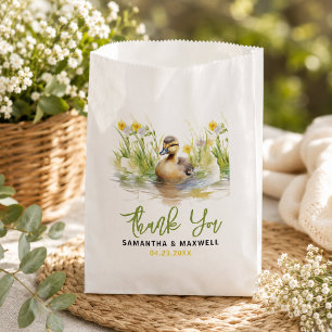 Cute Watercolor Duck Baby Boy Shower Favour Bags