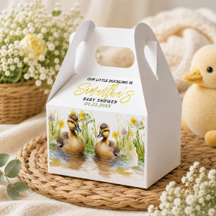 Cute Watercolor Duck Baby Boy Shower Favour Box