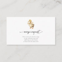 Cute Watercolor Duck Baby Shower Recipe Request