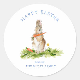 Cute watercolor Easter Bunny  Classic Round Sticker
