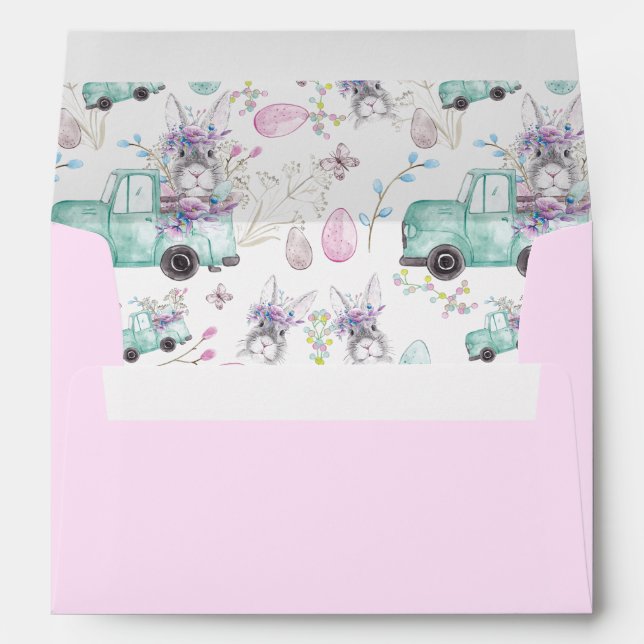 Cute Watercolor Easter Design Envelope (Back (Bottom))