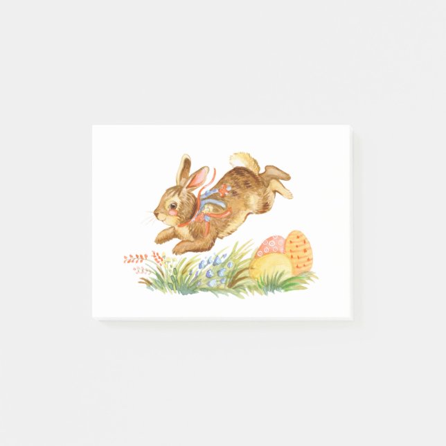 Cute watercolor easter rabbit post-it notes (Front)