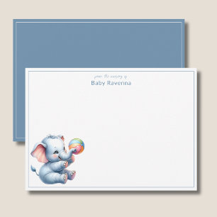 Cute Watercolor Elephant Baby Nursery Thank You  Card