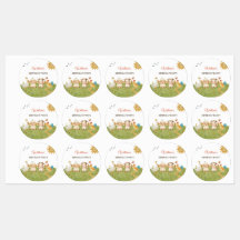 Cute Watercolor Farm Animal Birthday