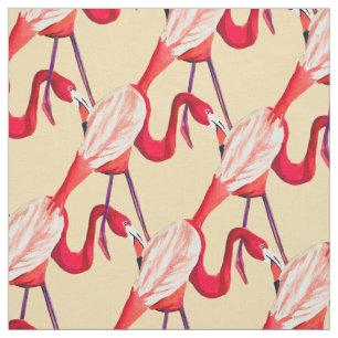 Cute watercolor flamingo funky modern art fabric