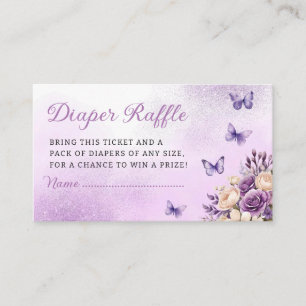 Cute Watercolor Floral Baby Shower Diaper Raffle Enclosure Card