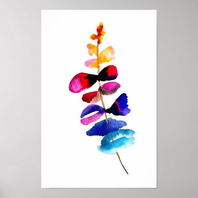 Cute watercolor floral design poster (Front)