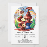 Cute Watercolor Fountain Chocolate Birthday