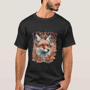 Cute Watercolor Fox Autumn Leaves Colourful Fox An T-Shirt