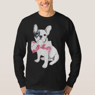 Cute Watercolor French Bulldog Bowtie  Woman Girl T-Shirt