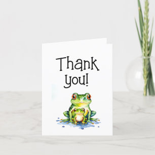 Cute watercolor frogs thank you card