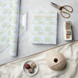 Cute Watercolor Garden Rabbit Gift Wrapping Paper