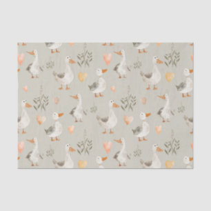 Cute Watercolor Geese Pattern Tissue Paper
