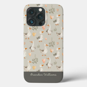 Cute Watercolor Geese Whimsy iPhone 13 Pro Case