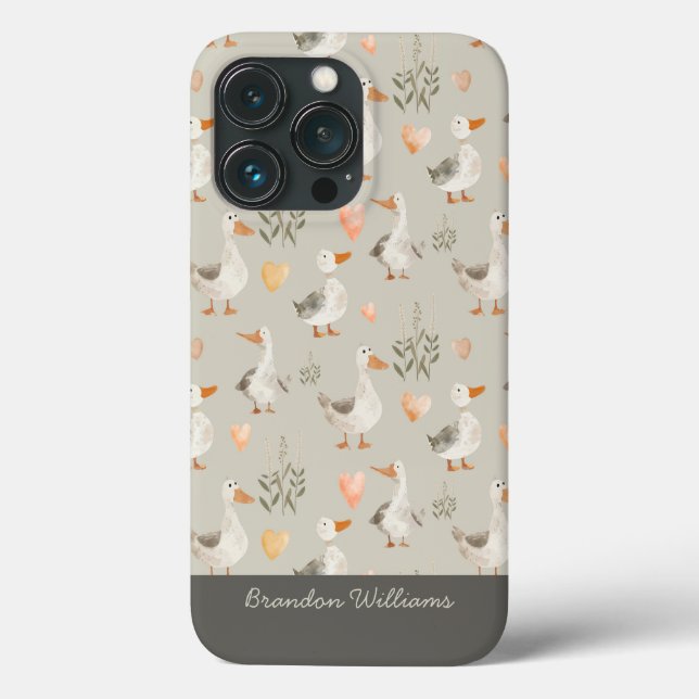 Cute Watercolor Geese Whimsy Case-Mate iPhone Case (Back)