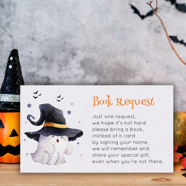 Cute Watercolor Ghost Baby Shower Enclosure Card (Creator Uploaded)