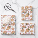 Cute Watercolor Gingerbread House White Christmas Wrapping Paper Sheet<br><div class="desc">Add a cute and festive accent to your gifts with this unique Christmas pattern wrapping paper sheets.  It features a watercolor pattern of gingerbread houses with red and green candy canes and sugar cookies accents. This gingerbread house wrapping paper is available in other sizes and products.</div>