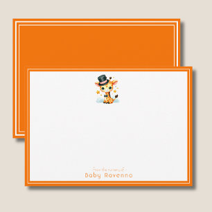 Cute Watercolor Giraffe Baby Shower Note Card