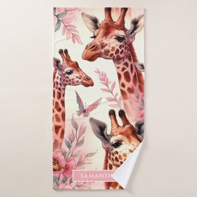Cute Watercolor Giraffe  Bath Towel (Bath Towel)