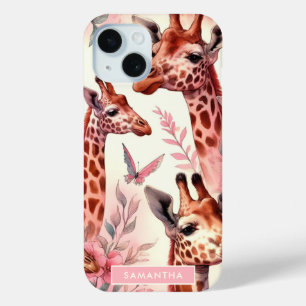 Cute Watercolor Giraffe  iPhone 15 Case