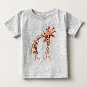 Cute Watercolor Giraffe Dad & Me Baby Bodysuit
