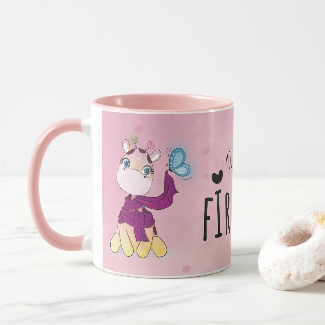 Cute Watercolor Giraffe Mug (With Donut)