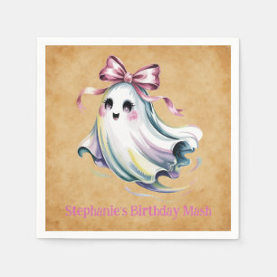 Cute Watercolor Girl Ghost Birthday Mash Napkin