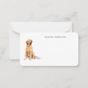 Cute Watercolor Golden retriever dog Little Card