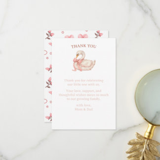 Cute Watercolor Goose Baby Shower Thank Ypu Card