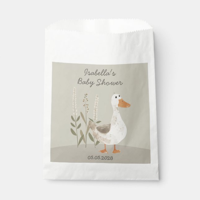 Cute Watercolor Goose  -- Customisable Favour Bags (Front)