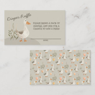 Cute Watercolor Goose Diaper Raffle Enclosure Card