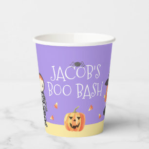 Cute Watercolor Halloween Costume Kids Paper Cups