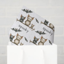 Cute Watercolor Halloween Gift bag tissue