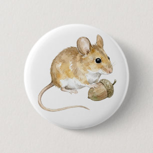Cute Watercolor Hamster Button