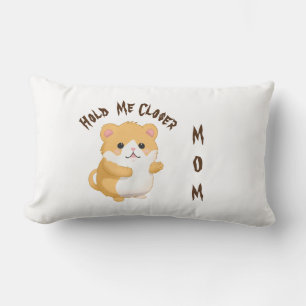 Cute Watercolor Hamster Hold me Closer Custom Lumbar Cushion