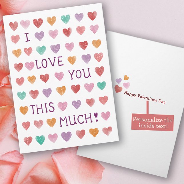 Cute Watercolor Hearts Valentine's Day Card (Creator Uploaded)