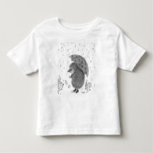 Cute Watercolor Hedgehog Rainy Day Whimsical     