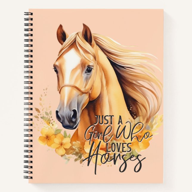 Cute Watercolor Horse Notebook (Front)