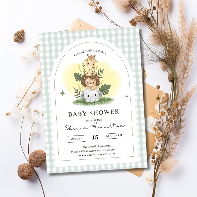 Cute Watercolor Jungle Animals Arch Invite (Creator Uploaded)