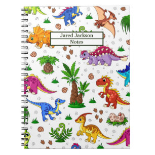 Cute Watercolor Kids' Pattern Dinosaur Notebook