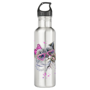 Cute Watercolor Kitten 710 Ml Water Bottle
