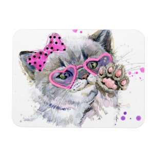 Cute Watercolor Kitten Magnet