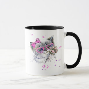 Cute Watercolor Kitten Mug