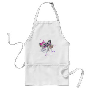 Cute Watercolor Kitten Standard Apron