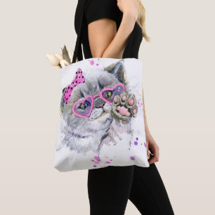 Cute Watercolor Kitten Tote Bag
