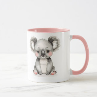 Cute Watercolor Koala with Custom Name Coffee mug